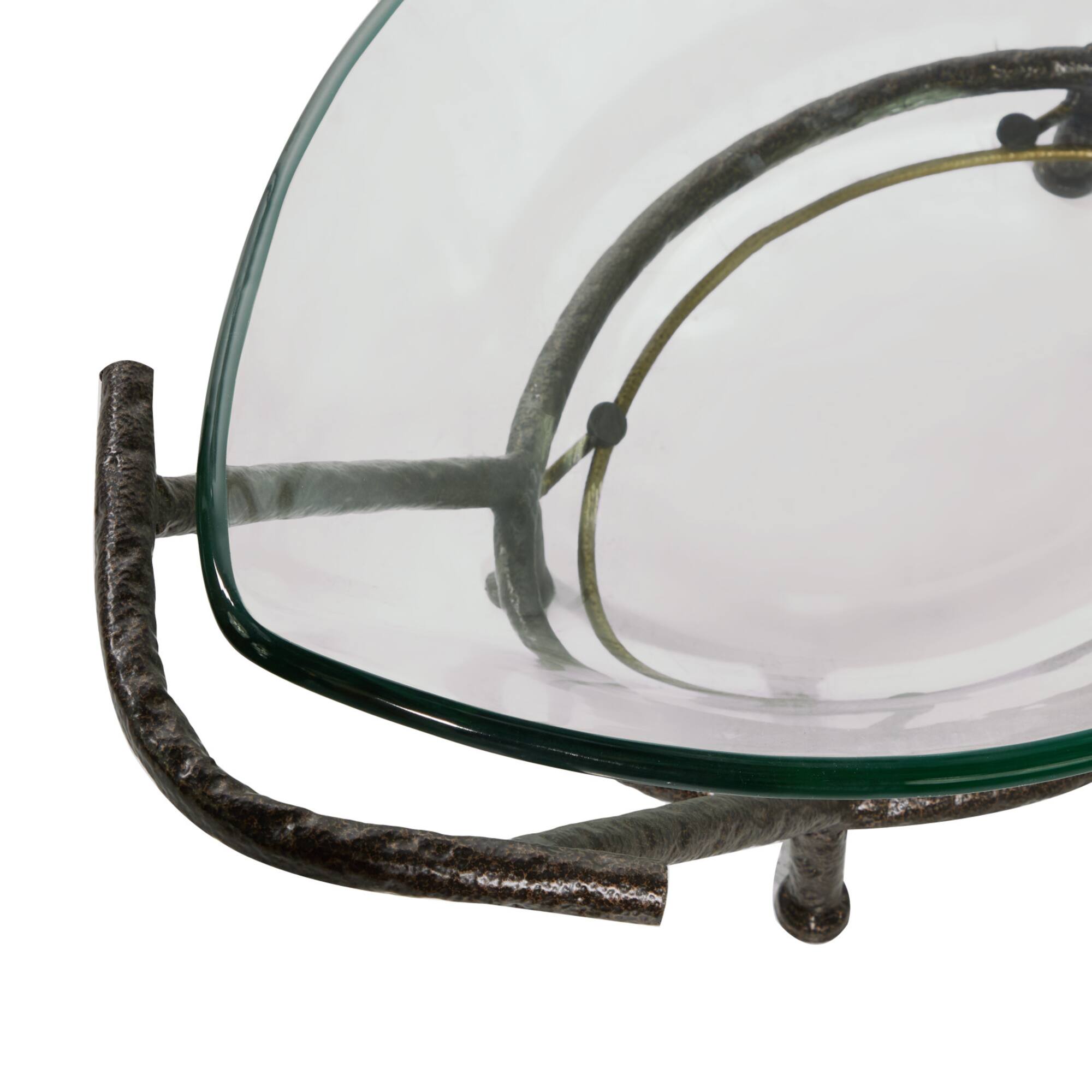 Copper Glass & Metal Modern Serving Bowl